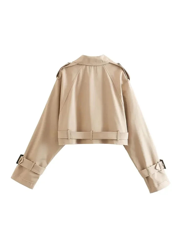 Belted Cropped Trench