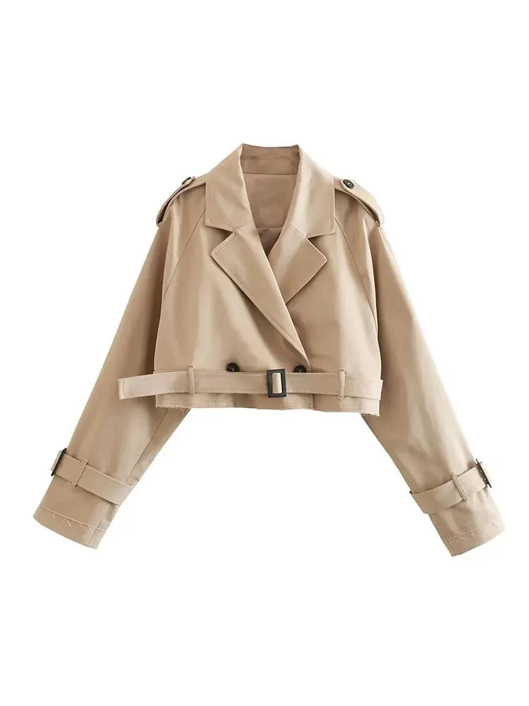 Belted Cropped Trench