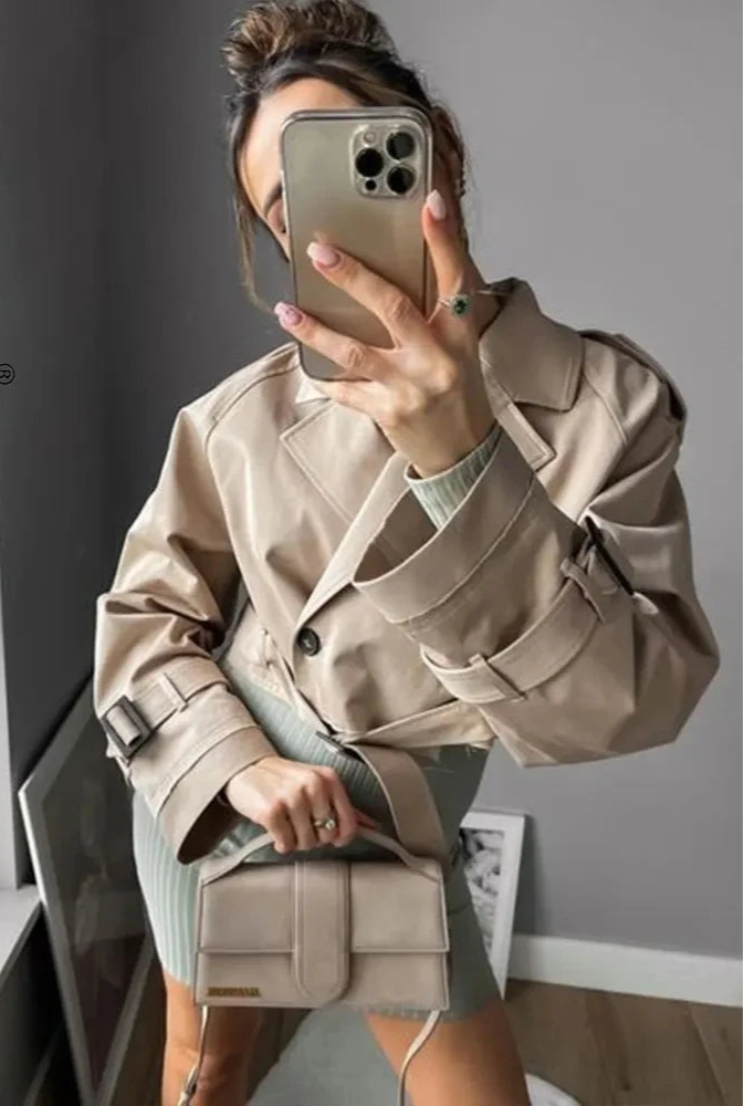 Belted Cropped Trench